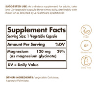 Thumbnail for Solgar Magnesium Glycinate - 90 Vegetable Capsules - Vegan, Gluten & Dairy Free - 90 Servings