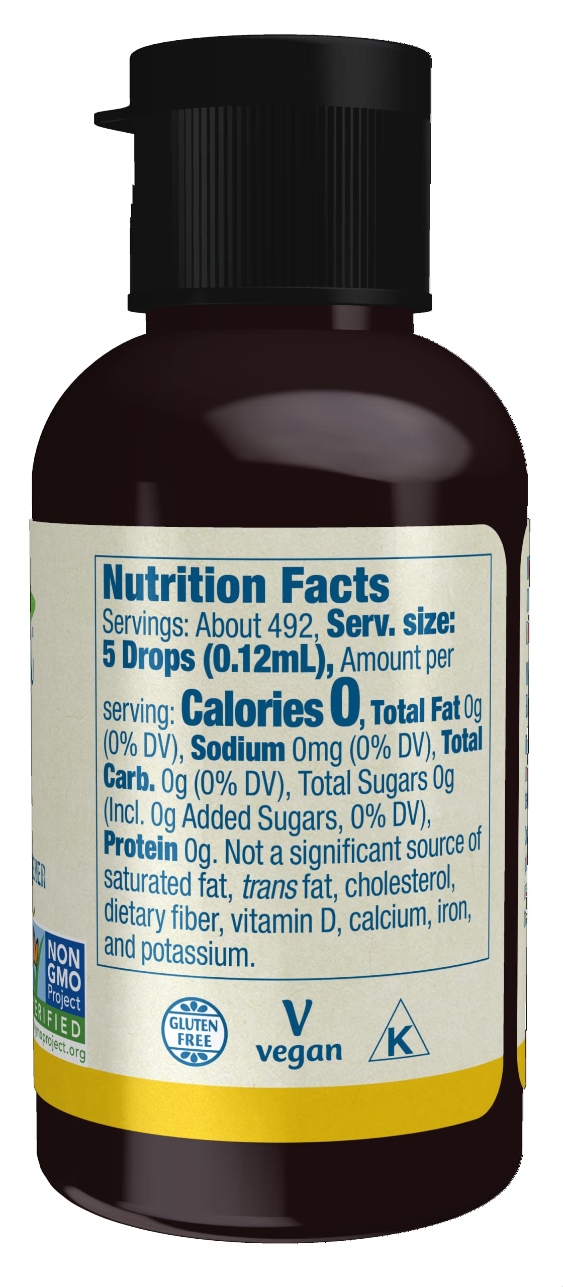 NOW Foods, Better Stevia Liquid, Lemon Twist, Zero-Calorie Liquid Sweetener, Low Glycemic Impact, Certified Non-GMO, 2-Ounce