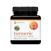 Thumbnail for Youtheory Turmeric Extra Strength - 1,000 mg - Supports Brain, Muscle & Joint Health* - Contains Bioenhancers, Curcuminoids & Herbal Extracts - USP Verified - 60 Vegetarian Capsules (30-Day Supply)