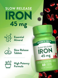 Thumbnail for Nature's Truth Iron Supplement | 45 mg | 60 Pills | Ferrous Sulfate | Non-GMO & Gluten Free Vitamin for Men and Women
