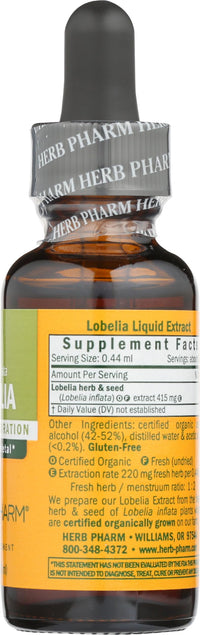 Thumbnail for Herb Pharm Certified Organic Lobelia Liquid Extract for Musculoskeletal System Support - 1 Ounce (DLOBEL01)