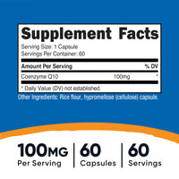 Thumbnail for Nutricost CoQ10 100mg, 60 Vegetarian Capsules, 60 Servings - Coenzyme Q10