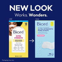 Thumbnail for Bioré Witch Hazel Ultra Strength Blackhead Remover Pore Strips, Clears Pores up to 2x More than Original Pore Strips, features C-Bond Technology, Oil-Free, Non-Comedogenic Use, 18 Count