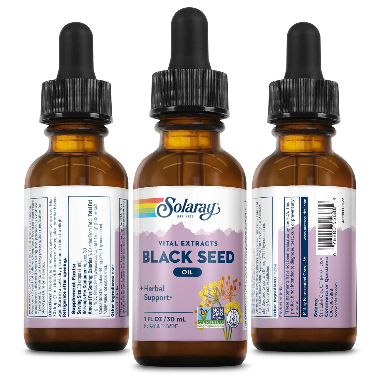 Solaray, Black Seed 7% Thymoquinone, 1 Fl Oz