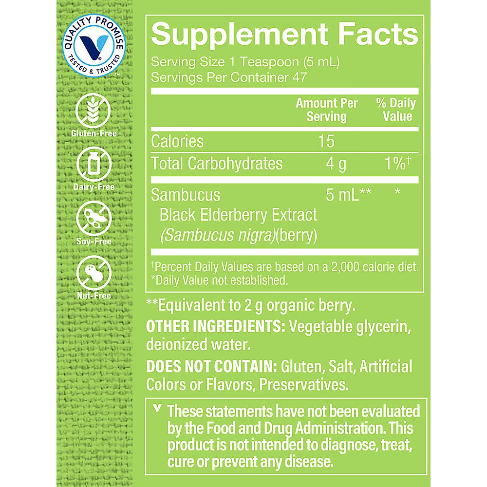 The Vitamin Shoppe Children's Liquid Black Elderberry Extract - Supports Immune & Seasonal Health - Berry (8 fl. oz.)