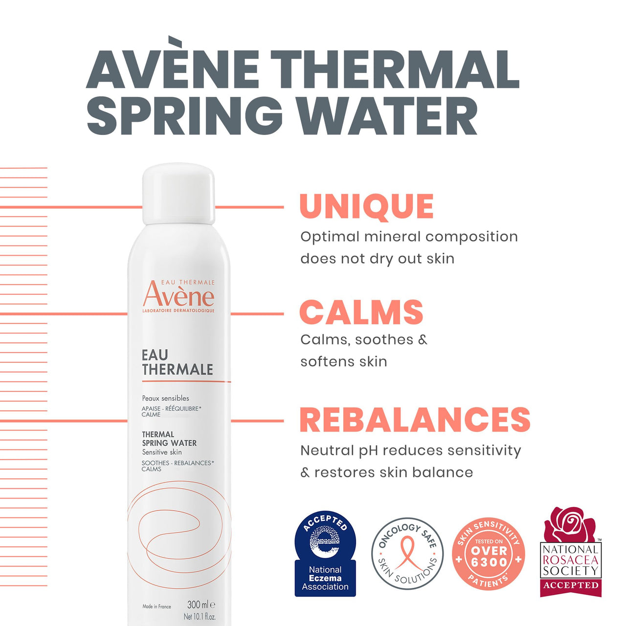 Avène Thermal Spring Water, Soothing Calming Facial Mist Spray for Sensitive Skin, 10.1 Oz