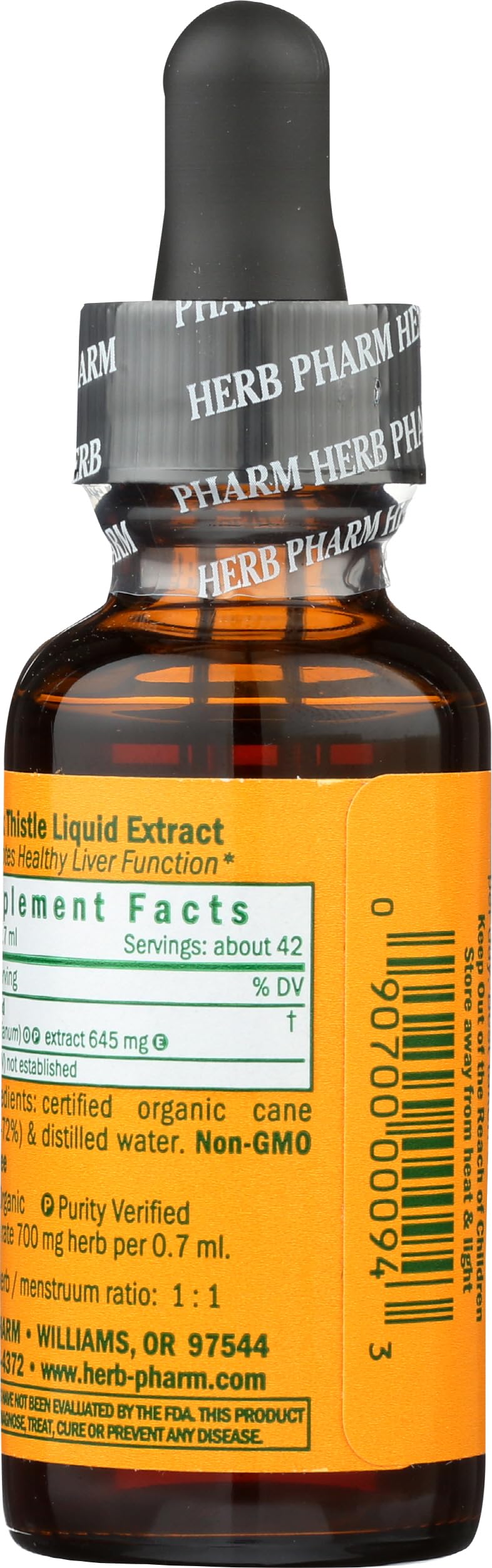 Herb Pharm Milk Thistle Seed Liquid Extract for Liver Function Support - 1 Ounce