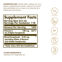 Thumbnail for Solgar Liquid Vitamin E (with Dropper), 2 fl. oz. - Antioxidant, Skin & Immune Support, Overall Health - Natural, Liquid Vitamin E - Non-GMO, Vegan, Gluten Free, Dairy Free, Kosher - 118 Servings