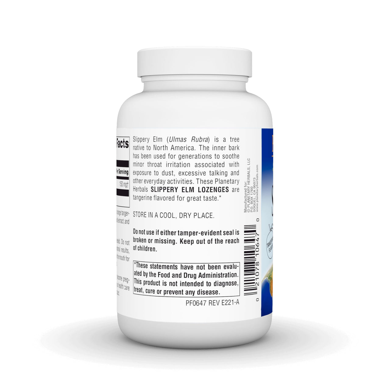 PLANETARY HERBALS Slippery Elm Lozenges, Tangerine, 200 Count