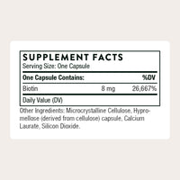 Thumbnail for THORNE - Biotin - Vitamin B7 Supplement for Healthy Hair, Nails, Skin & Metabolism* - 60 Capsules