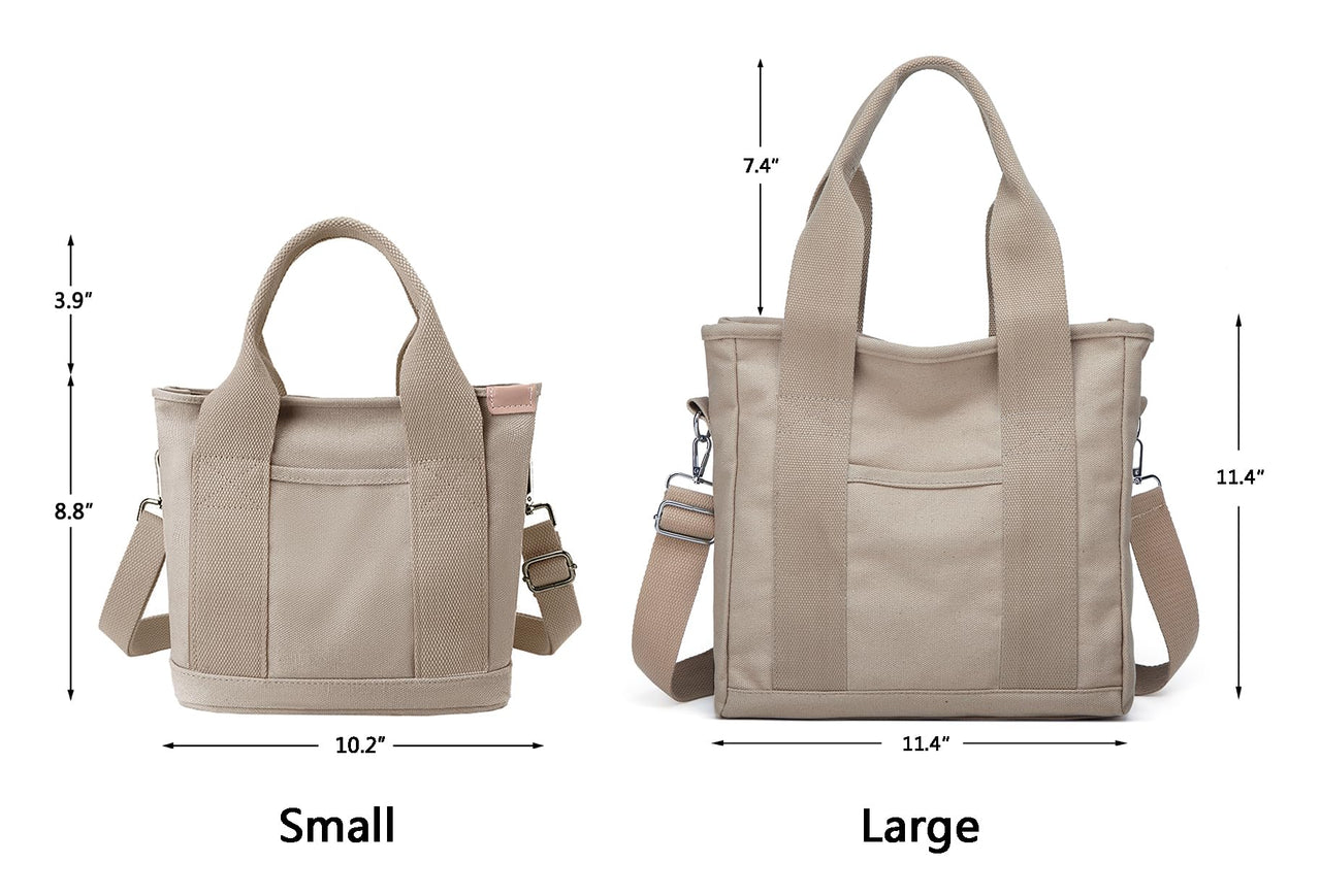 Small Tote Bag with Zipper Tote Bag for Women Canvas Crossbody Bag Shoulder Bag Satchel Hobo Bag Messenger Bag 2024