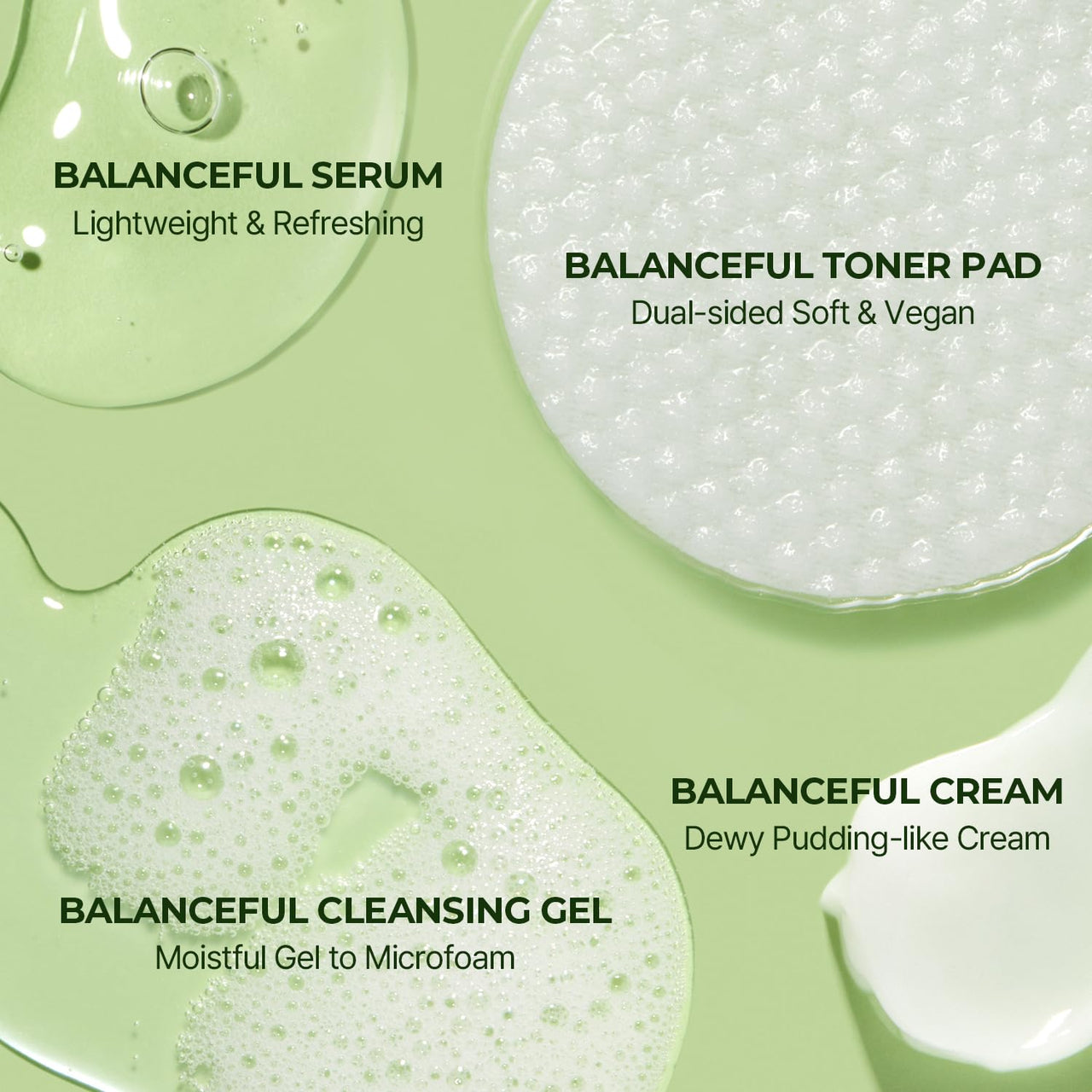 Torriden BALANCEFUL Cica Trial Kit, 5D Cica Infused Daily Skincare Kit - 4 Step Regimen with Cleansing Gel, Toner Pad, Serum, and Cream | Korean Skin Care Set
