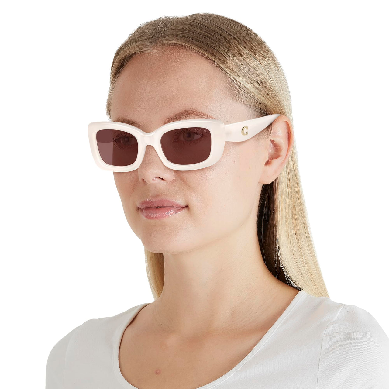 COACH Sunglasses HC 8390 U 580575 Cr610 Milky Cloud Wine Solid