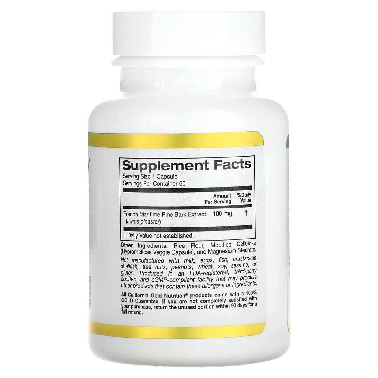 California Gold Nutrition French Maritime Pine Bark Extract, Oligopin, 100 mg, 60 Veggie Capsules