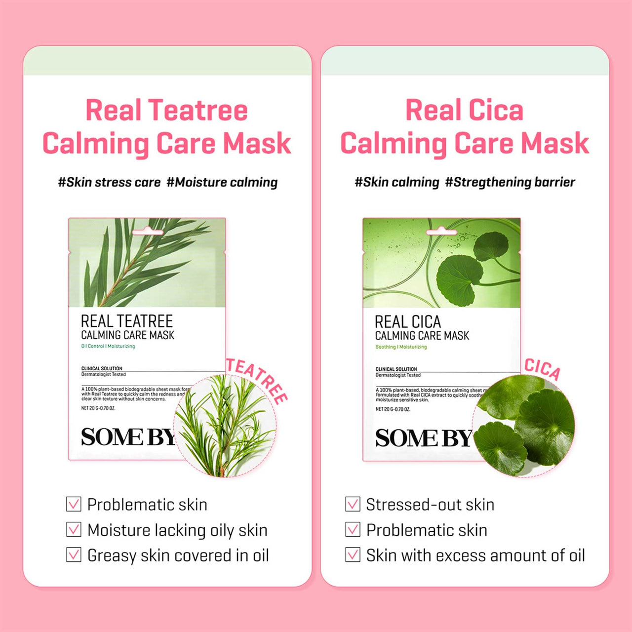 SOME BY MI Real Teatree Calming Care Mask - Pack of 10 - Made from Tea Tree Water for Sensitive Skin - Daily Vegan Korean Sheet Mask for Skin Calming and Soothing - Korean Skin Care