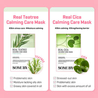 Thumbnail for SOME BY MI Real Teatree Calming Care Mask - Pack of 10 - Made from Tea Tree Water for Sensitive Skin - Daily Vegan Korean Sheet Mask for Skin Calming and Soothing - Korean Skin Care