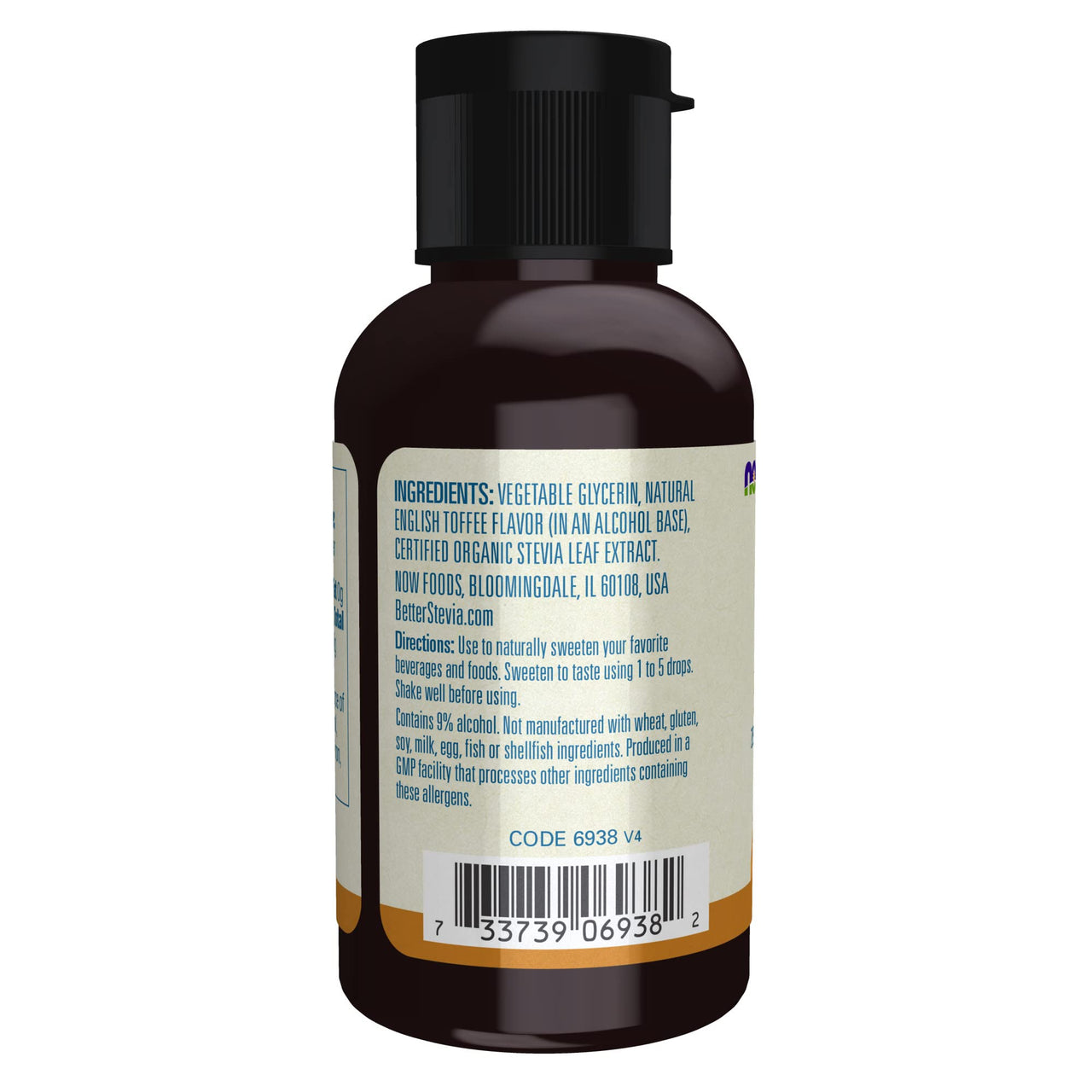 NOW Foods, Better Stevia, Liquid Zero-Calorie Sweetener, English Toffee, Low Glycemic Impact, Kosher, 2-Ounce