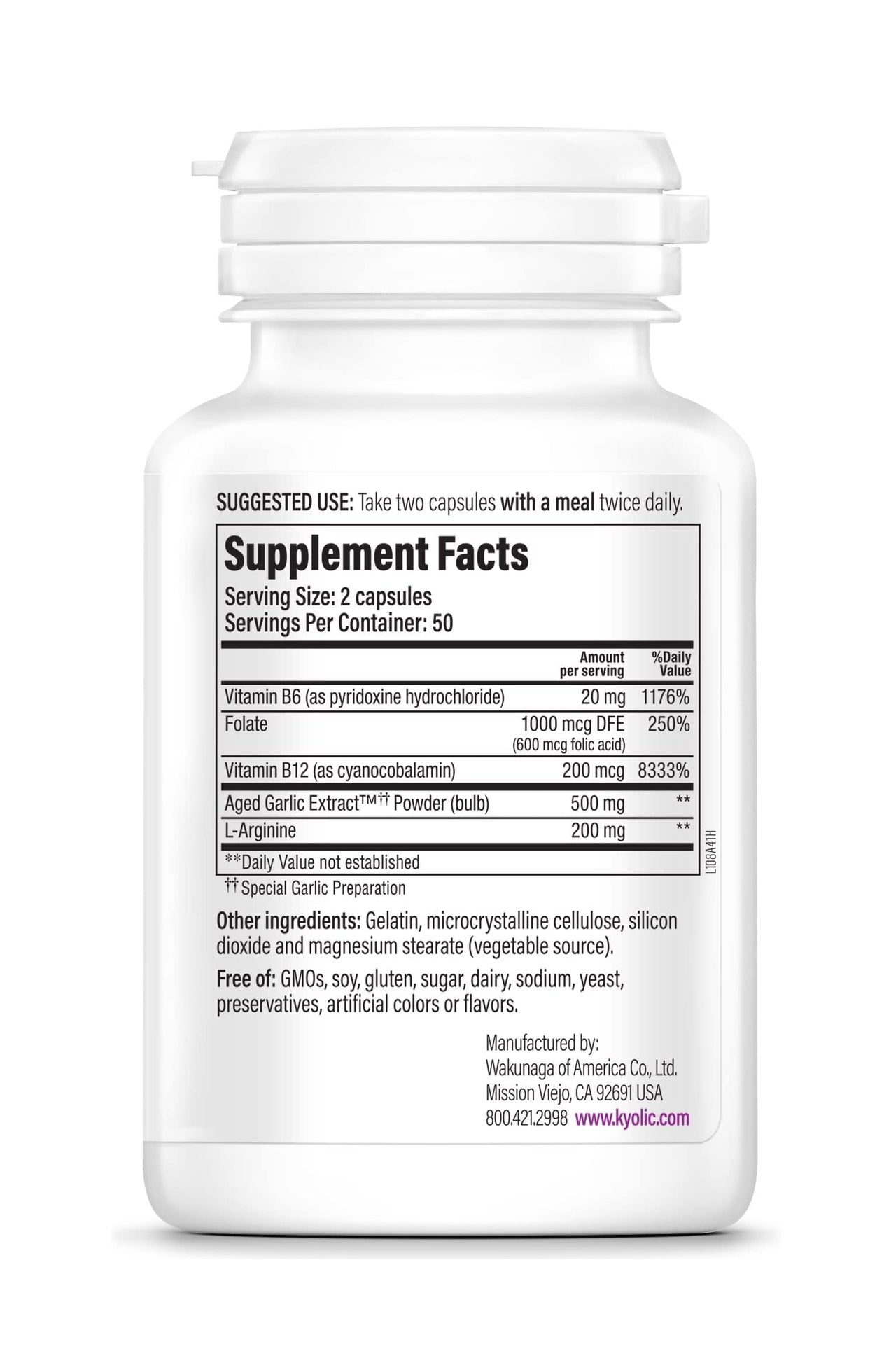 Kyolic Aged Garlic Extract Formula 108, Total Heart Health*, 100 Capsules