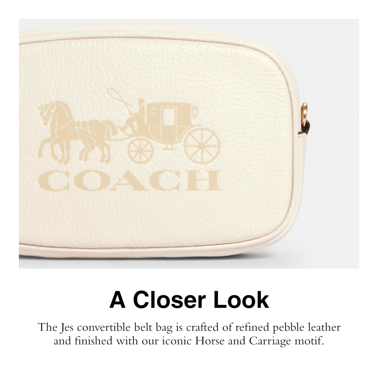 COACH Pebbled Leather Jes Convertible Belt Bag 2