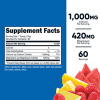 Thumbnail for Nutricost Calcium Magnesium Powder (Fruit Punch, 60 Servings) - Bone Support, Non-GMO, Gluten Free (from Calcium Citrate and Magnesium Citrate)