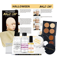 Thumbnail for Actabostte Halloween Bald Caps Costume Kit for Woman & Men - Realistic Latex Bald Cap with Adhesive Glue & Remover - Complete Makeup Set for Halloween, Zombie, Cosplay, Costume, SFX, Dress-Up Party