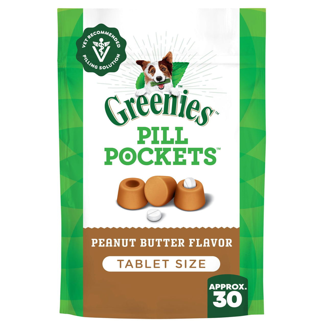 Greenies Pill Pockets for Dogs Small Size, Tablet Pill Treats for Dogs, Peanut Butter Flavor, 3.2 oz. Pouch