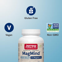 Thumbnail for Jarrow Formulas Magnesium L-Threonate, MagMind Magtein Magnesium Supplement, Brain Supplements for Memory Support, 90 Veggie Capsules, Up to a 30 Day Supply