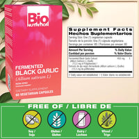 Thumbnail for Bio Nutrition Fermented Black Garlic - 60 Vegetarian Capsules Pack of 1