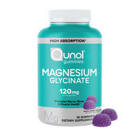 Thumbnail for Qunol Magnesium Glycinate Gummies, 120mg of Magnesium Glycinate, High Absorption, Mixed Berry, 90 Count (Pack of 1)