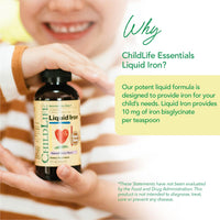 Thumbnail for CHILDLIFE ESSENTIALS Liquid Iron for Kids - Iron Supplement Drops for Toddler & Baby, Gluten Free - Natural Berry, 4 Fl Oz
