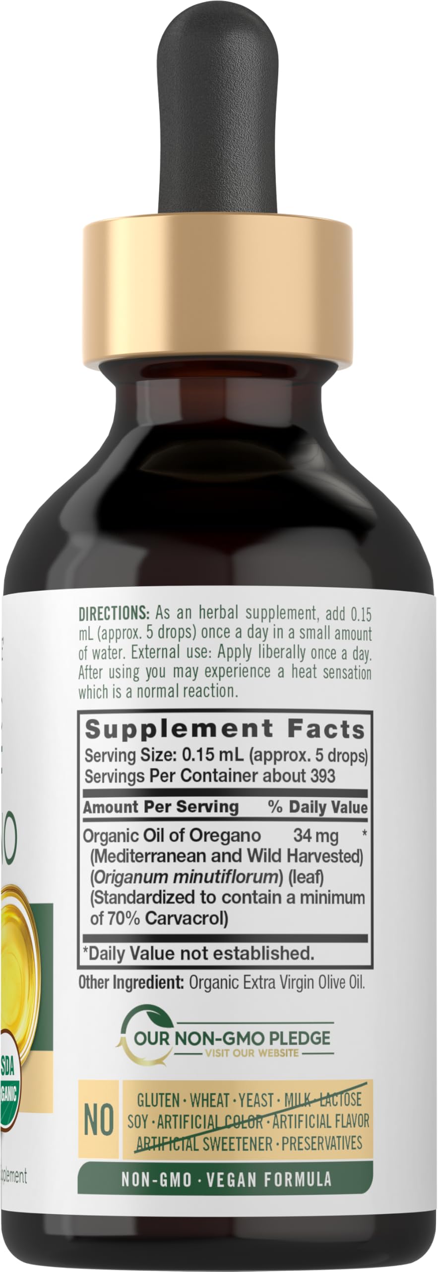 Carlyle Organic Oil of Oregano Liquid Drops | 2 fl oz | Vegan Herbal Supplement | Non-GMO, Gluten Free