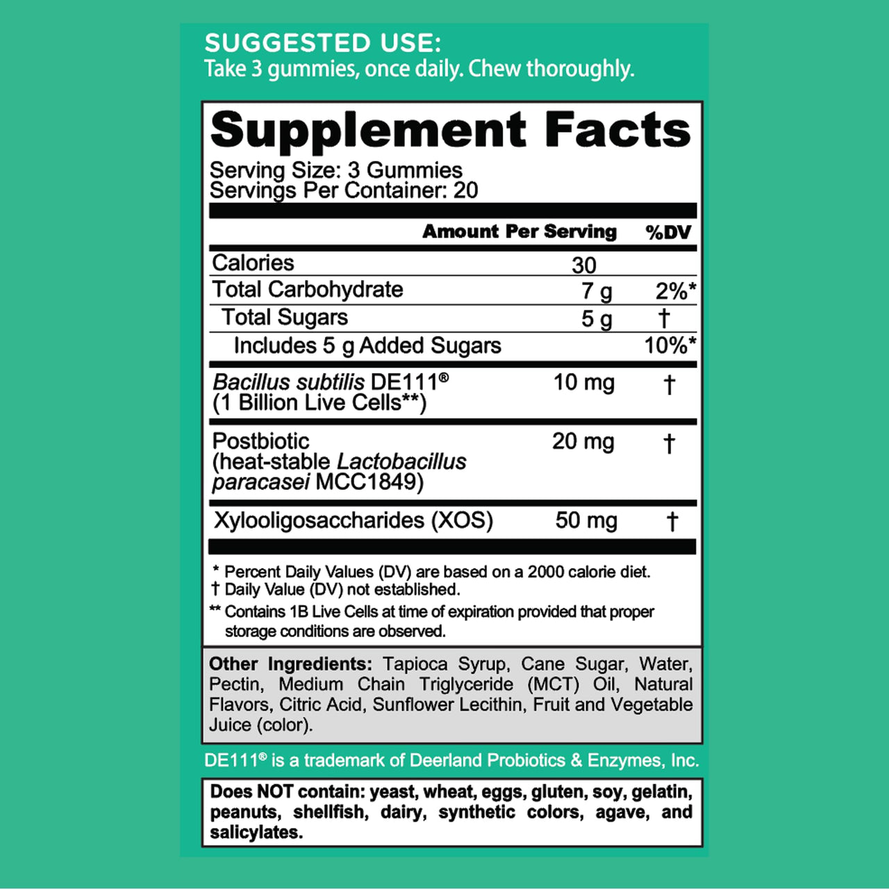 Goli Pre Pro Postbiotic Gummies - Worlds First 3-in-1 Formula with DE111 Probiotics, XOS Prebiotics, MCC1849 Postbiotics - Vegan, Non-GMO, Gluten-Free