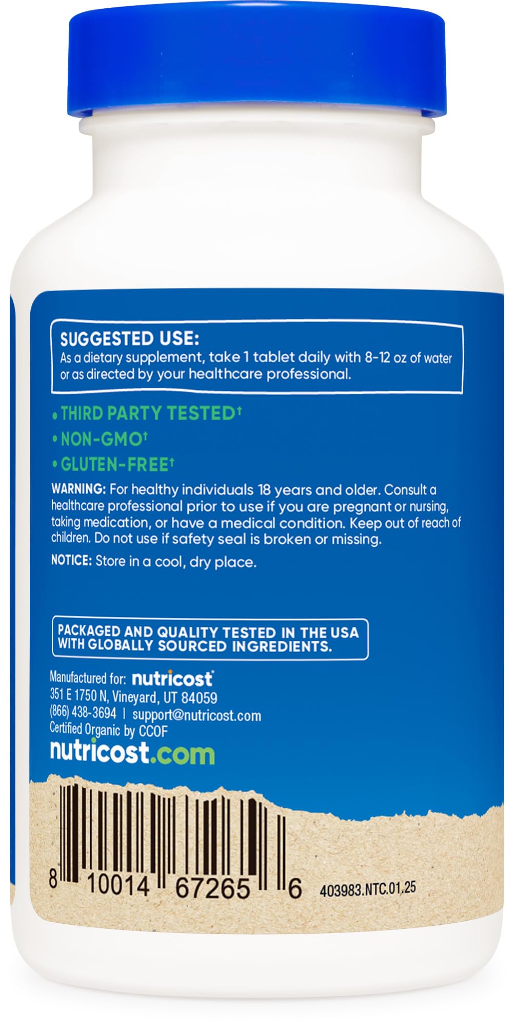 Nutricost Organic Chlorella 500mg, 240 Tablets - Gluten Free, Non-GMO