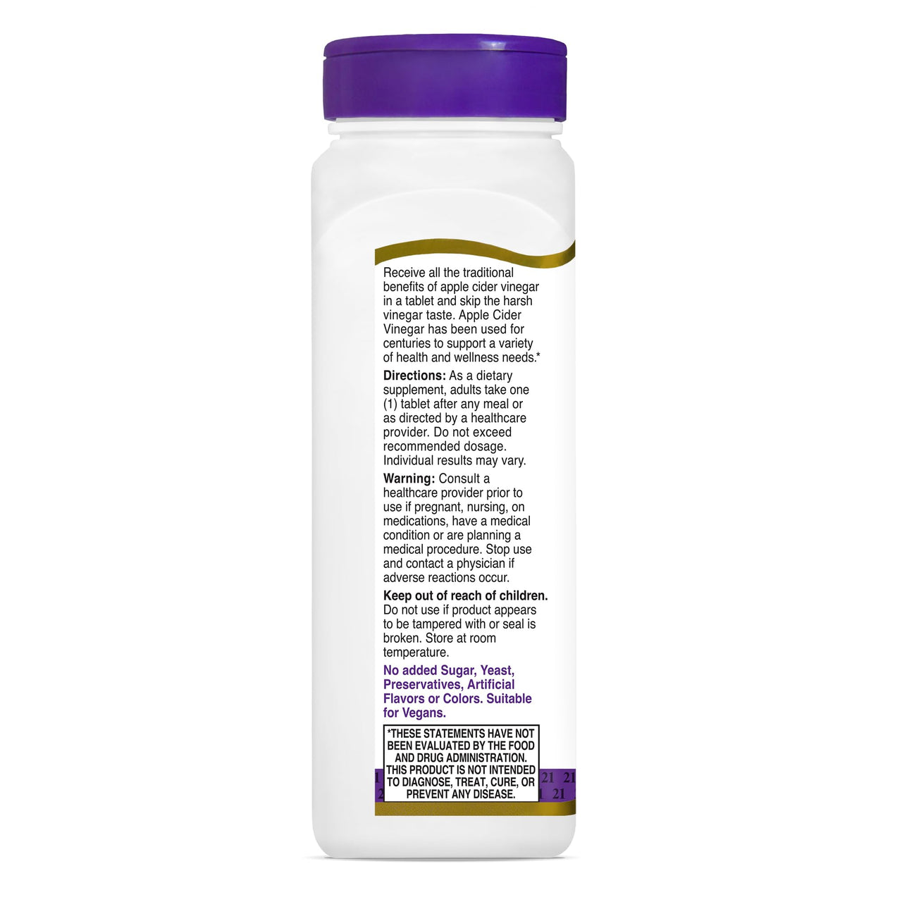 21st Century Apple Cider Vinegar 300mg Tablets, 250 Count