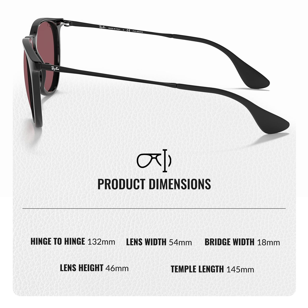 Ray-Ban RB4171 ERIKA CLASSIC POLARIZED Phantos Shaped Sunglasses for Men & Women – Includes Official Rayban Eyewear Kit – Ideal Formal & Casual Wear Sunglasses – Purple Lens