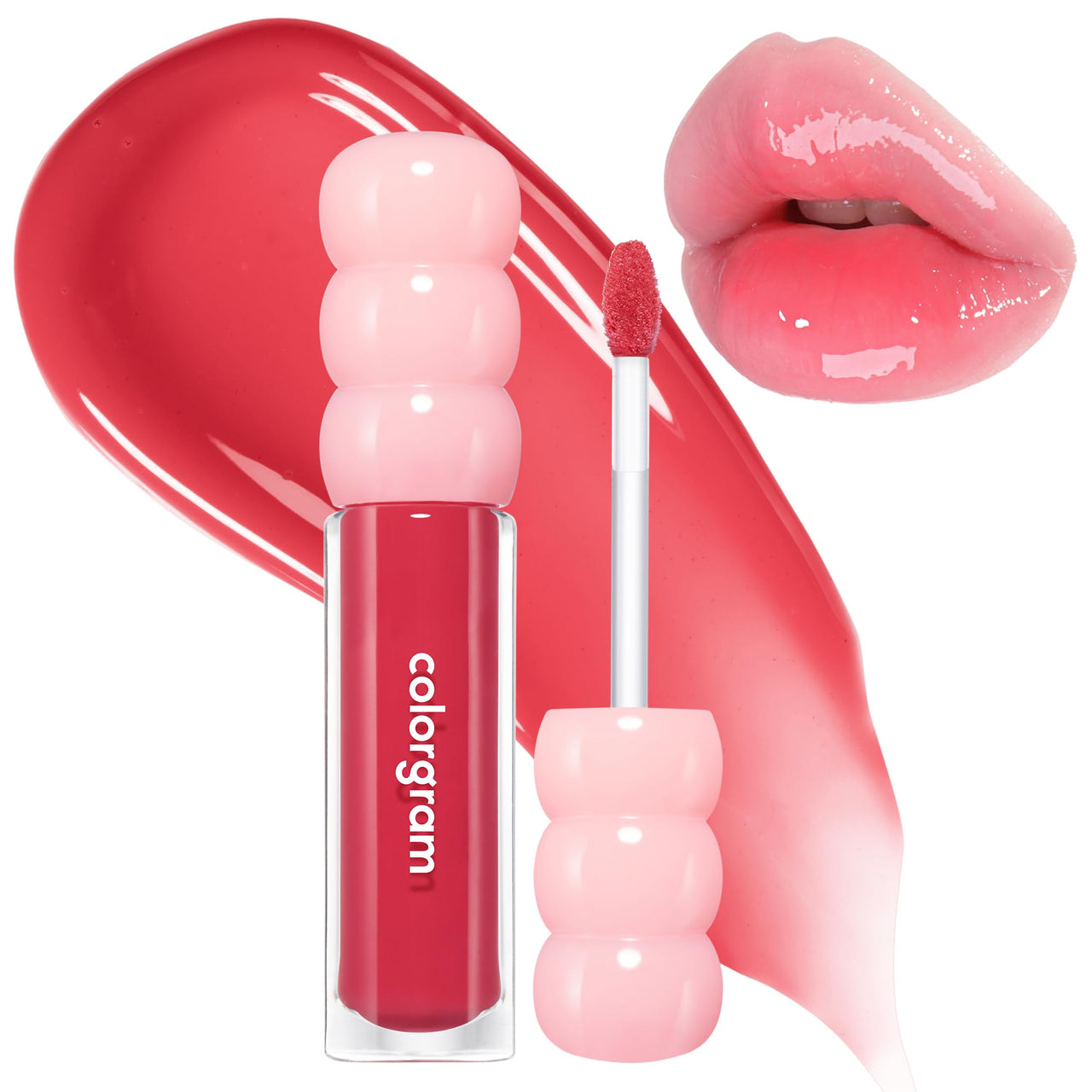 COLORGRAM FRUITY GLASS GLOSS 05 BABY LYCHEE | Non-Sticky Glossy Lip Tint with Glass-Like Shine | Long-Lasting Hydrating Lip Gloss for Smooth & Plump Lips