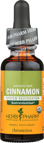 Herb Pharm Certified Organic Cinnamon Liquid Extract for Cardiovascular and Circulatory Support - 1 Ounce
