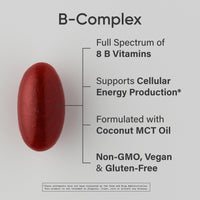 Thumbnail for Sports Research® Vitamin B-Complex - Full Spectrum of B Vitamins with Methylated B12 & Folate - Gluten Free · Plant-Based · Non-GMO · Vegan-Friendly Formula - 60 Veggie Softgels