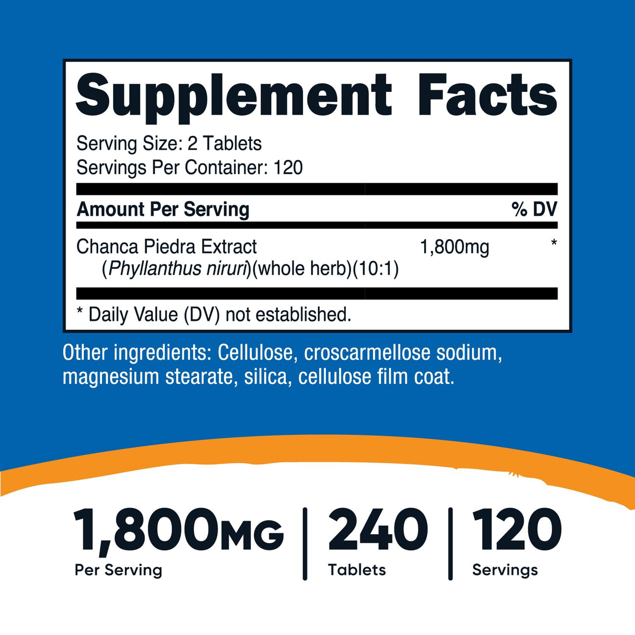 Nutricost Chanca Piedra Extract - Stone Breaker - 240 Tablets, 1800mg Per Serving, 120 Servings Per Bottle