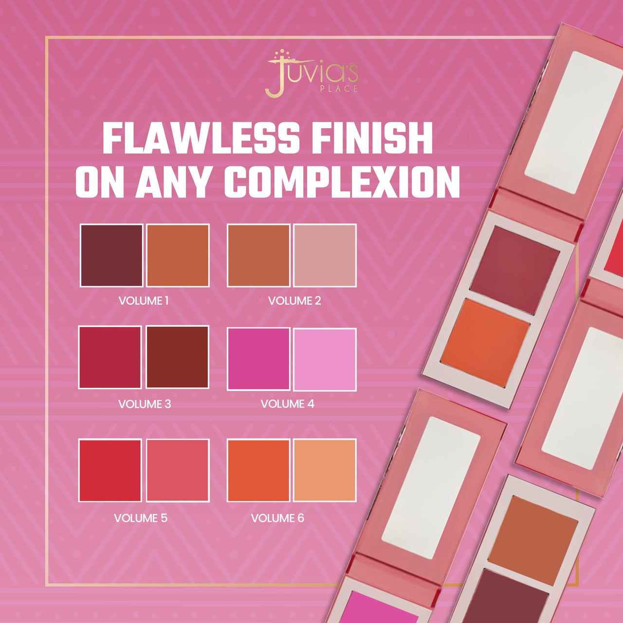 Juvia's Place Blushed Duo Blush - Two Tone Pigmented Buildable Pressed Mineral Powder - Rosy Natural Cheeks Matte Fresh Finish for All Skin Color -Volume1