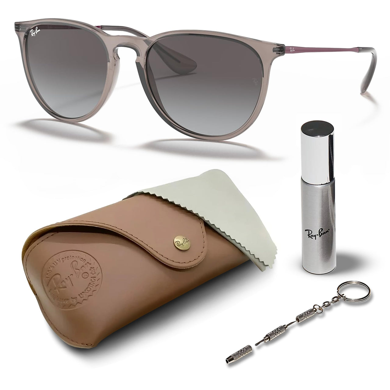 Ray-Ban RB4171 ERIKA COLOR MIX Phantos Shaped Non-Polarized Sunglasses for Women – Includes Official RAYBAN Eyewear Kit – Ideal Formal & Casual Wear Sunglasses – Light Grey Gradient Lens