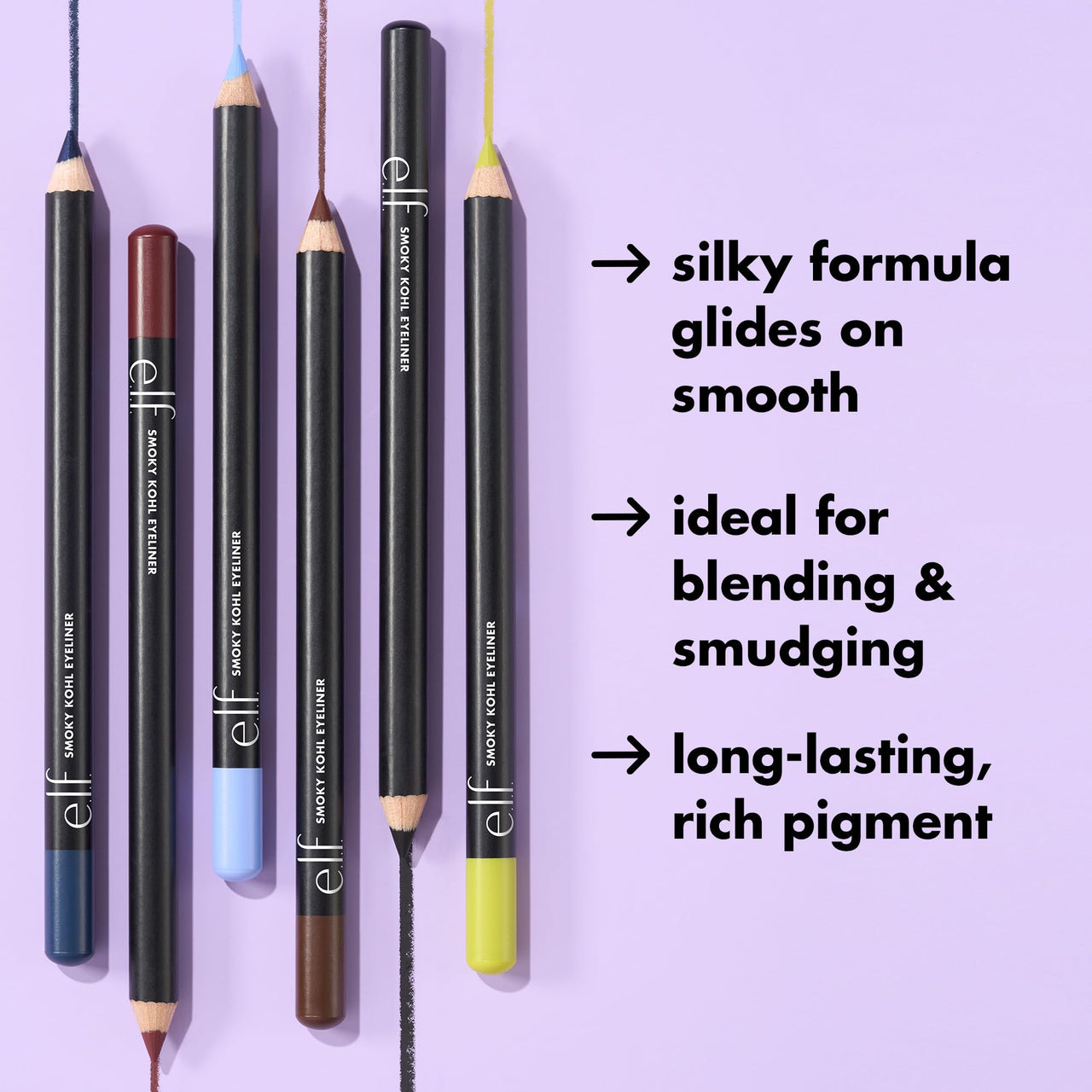 e.l.f. Smoky Kohl Eyeliner, Eye Pencil For Creating Long-Lasting, Bold, High-Pigmented Makeup Looks, Vegan & Cruelty-Free, Plum & Go