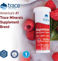 Thumbnail for Trace Minerals Magnesium Effervescent - Healthy Heart & Energy Support Supplement - Natural Magnesium Supplement to Aid Healthy Sleep - Gluten-Free Health Supplement - Raspberry, 8 Tubes (80 Servings)