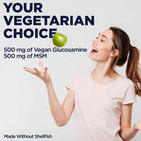 Thumbnail for KAL 100% Vegetarian MSM & Glucosamine - Healthy Joint Support - Vegan Glucosamine and MSM Supplement - Made Without Shellfish - Lab Verified - 60-Day Guarantee - 60 Servings, 60 Tablets