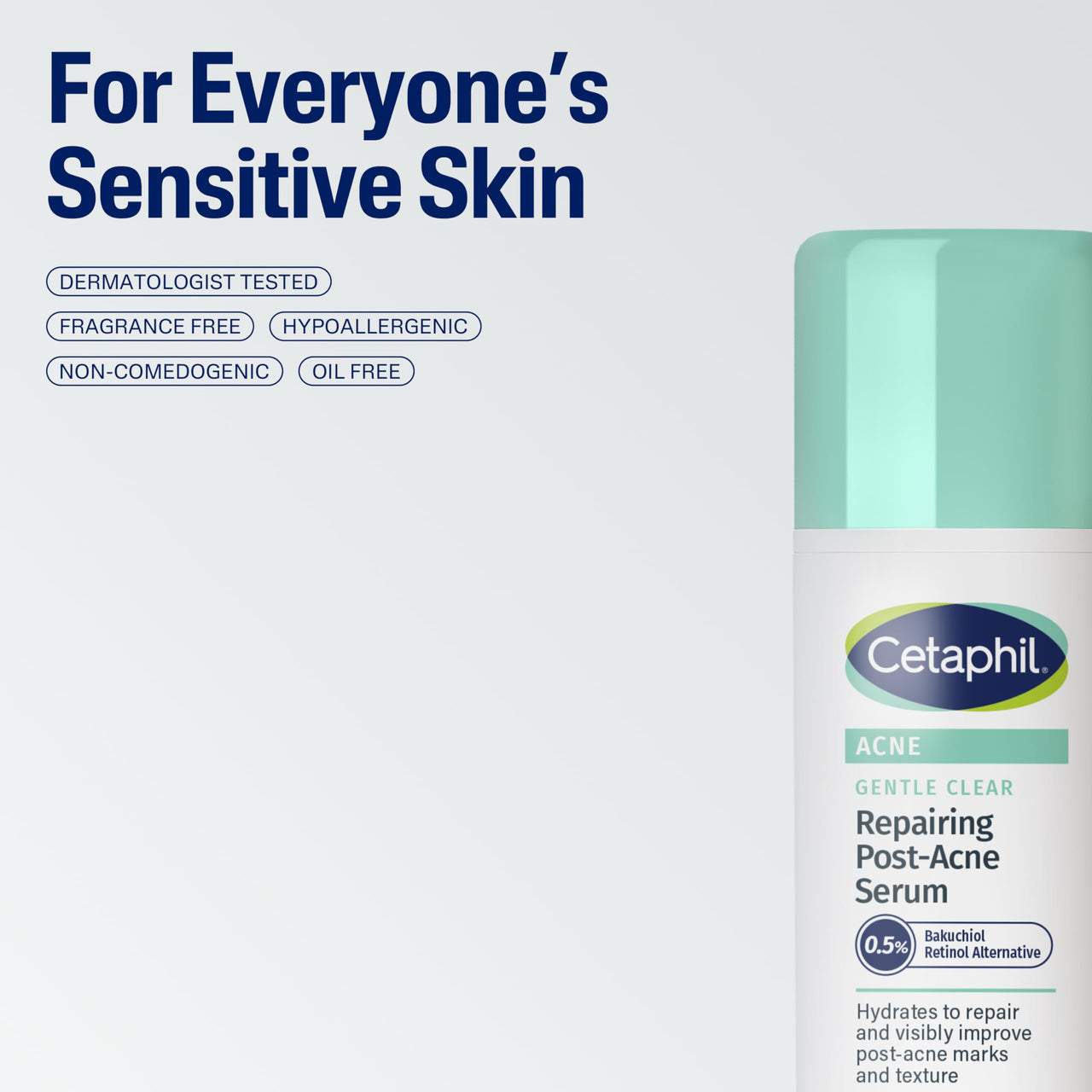 CETAPHIL Gentle Clear Repairing Post-Acne Serum, Retinol Alternative, Oil Free Serum for Sensitive Skin, 1 Fl Oz, Bakuchiol, Improves Skin Tone & Post-acne Marks, Dermatologist Recommended Brand