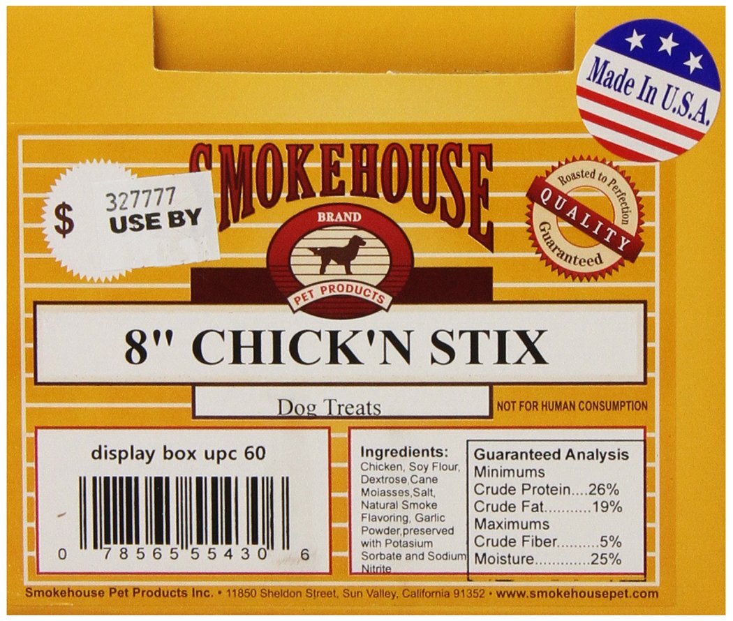 Smokehouse Chicken Stix Dog Treatss, 60 Count - 55430-6