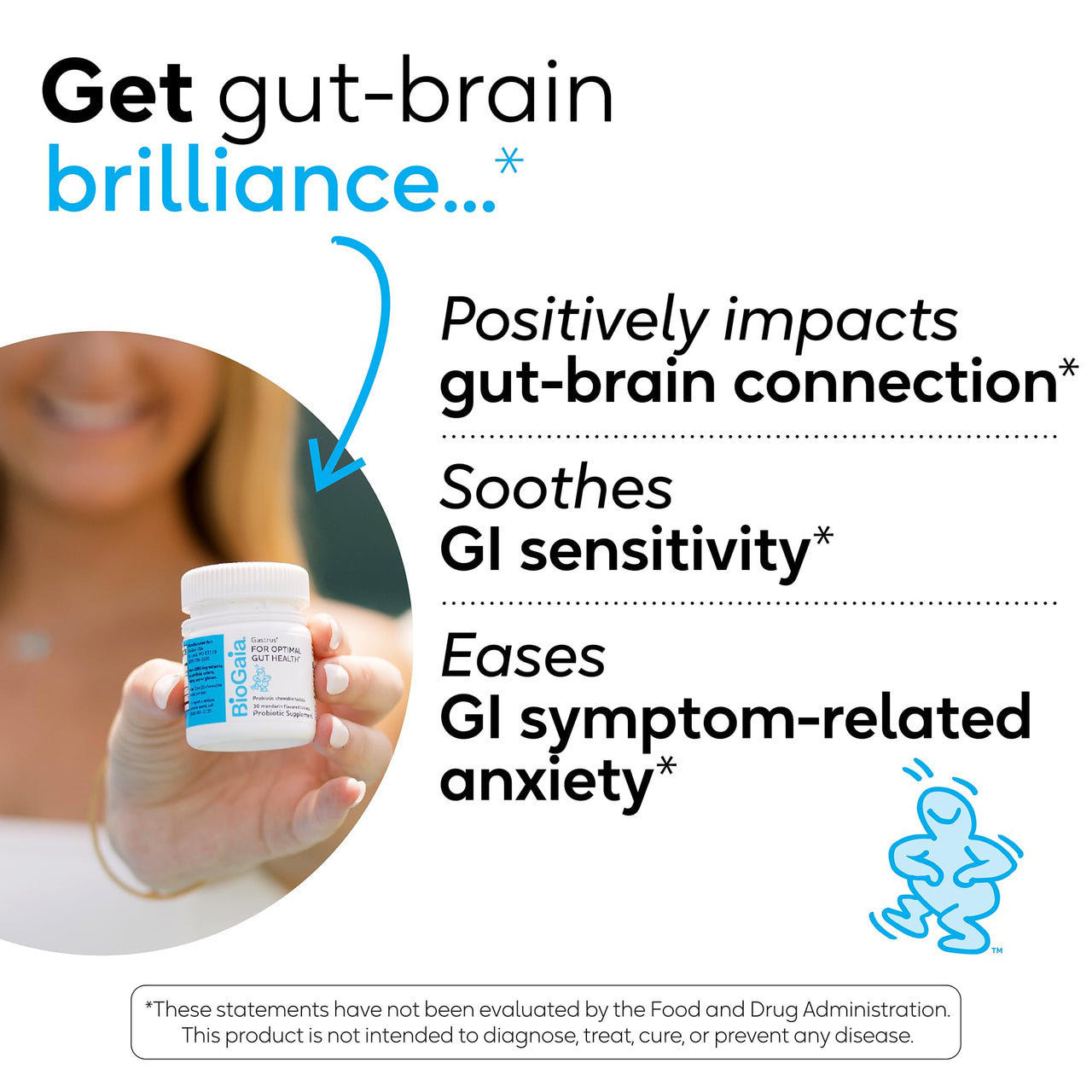 BioGaia Gastrus Gut Health Probiotic | Eases Abdominal Discomfort, Gas & Bloating | Promotes Regularity & a Healthy Gut | Contributes to a Balanced Microbiome | Backed by 30 Years of Research