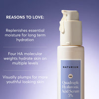 Thumbnail for Naturium Quadruple Hyaluronic Acid Serum 5%, Hydrating & Plumping Face Serum, Anti-Aging & Moisturizing Skin Care, Fragrance-Free, 1 oz
