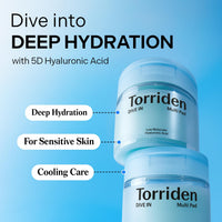 Thumbnail for Torriden DIVE IN Multi Pad (80 pads) | Serum infused Facial Pads for Cooling, Soothing, Hydrating Spot Masking | Hyaluronic Acid, Panthenol, Allantoin