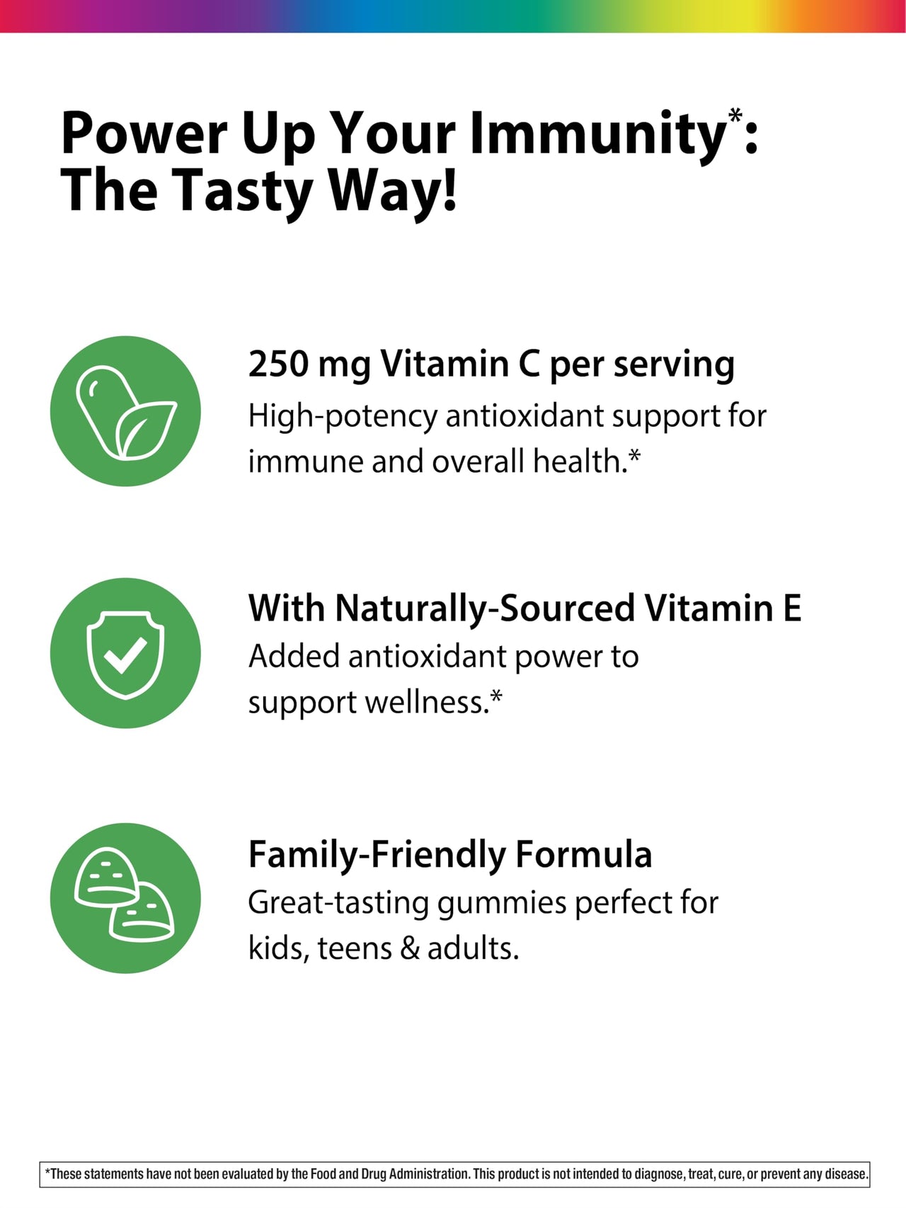 Rainbow Light Vitamin C Gummies with Vitamin E | 90 Count | Supports Immune & Antioxidant Health for Adults & Kids | Tangy Orange Flavor